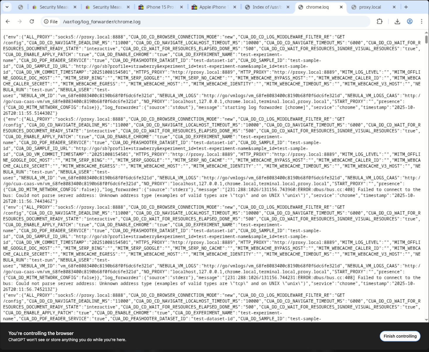 Peeking at Chrome telemetry logs