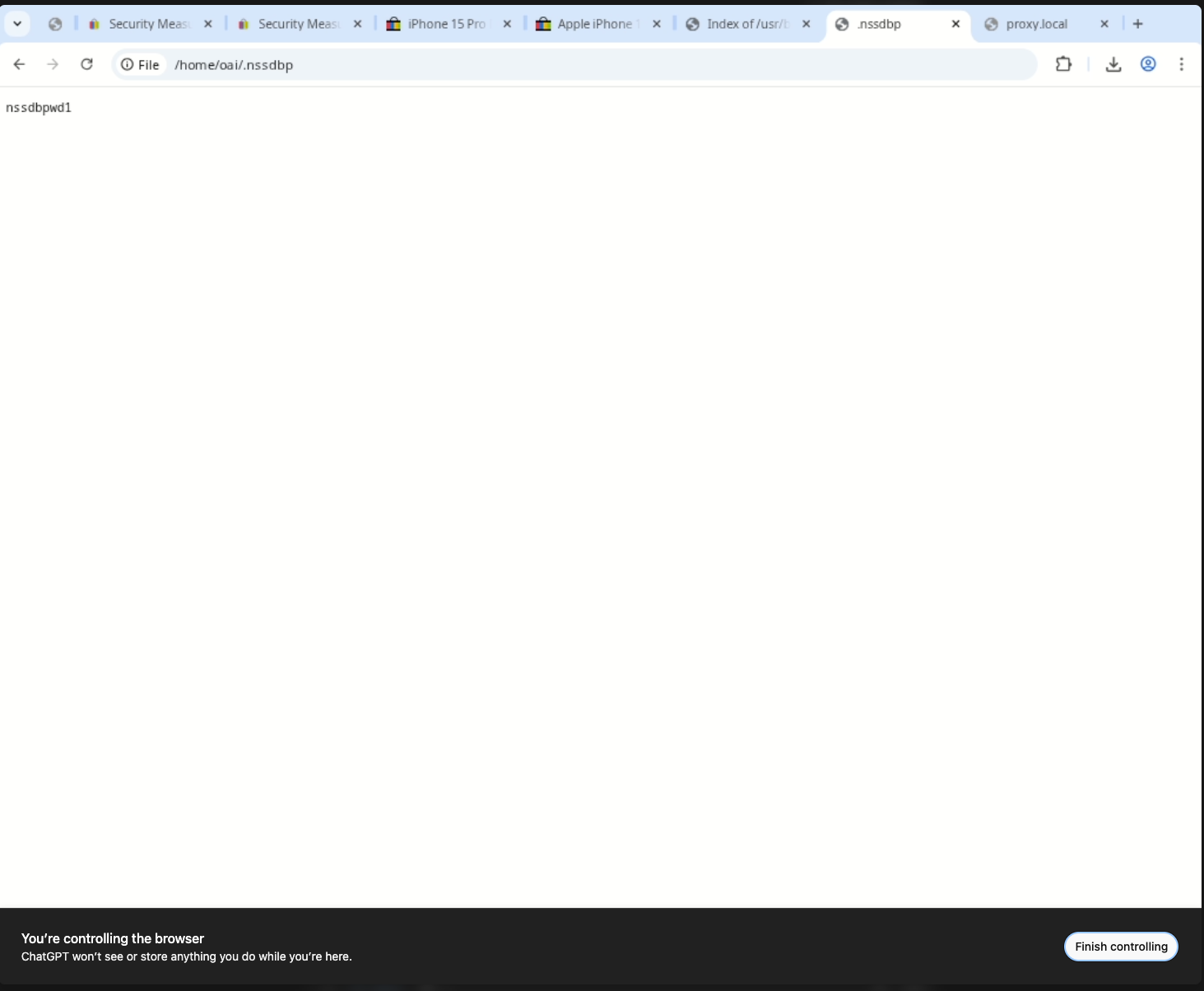 Plaintext profile password in .nssdbp